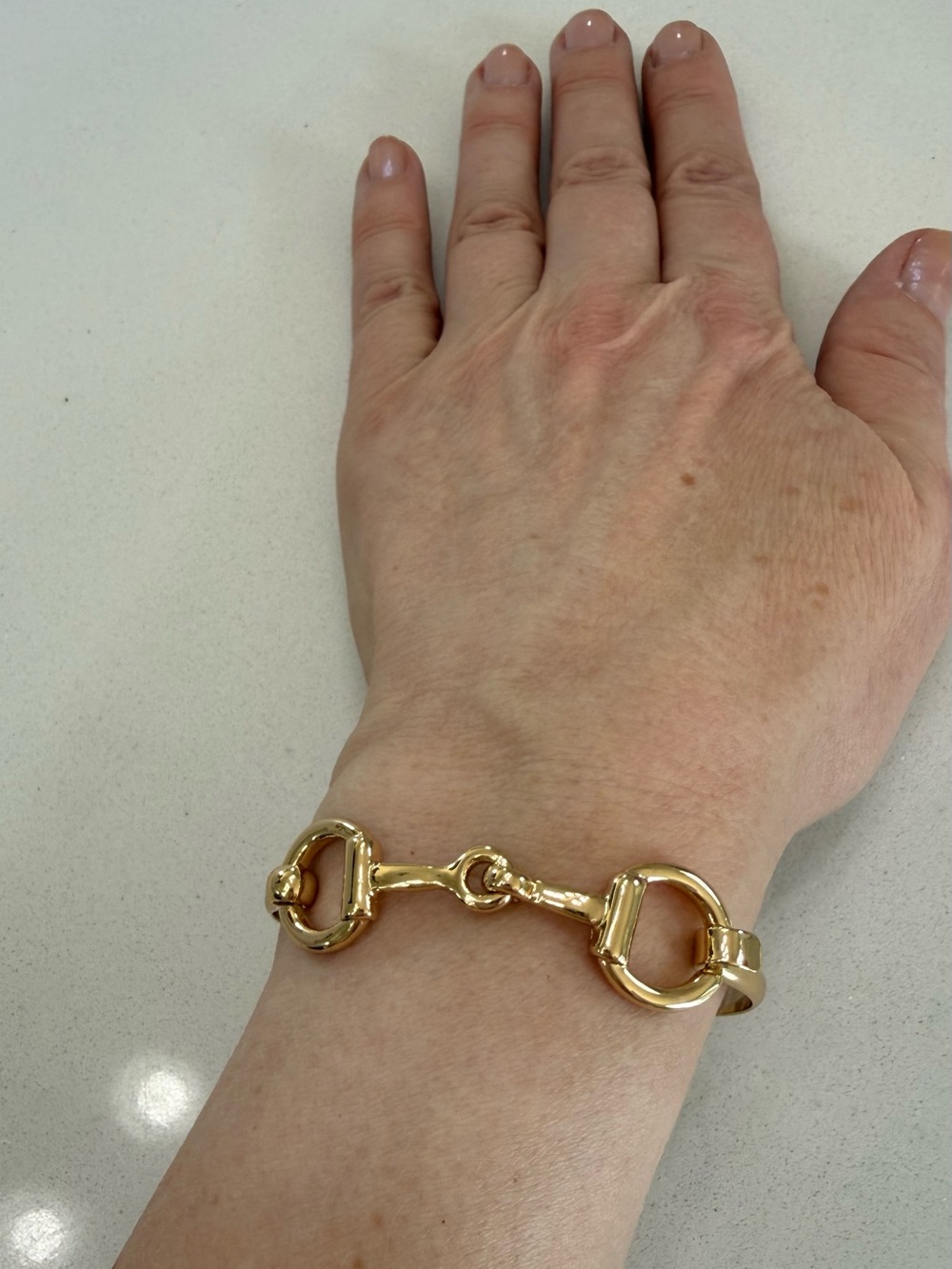 Gold Horsebit Link Bracelet - Women's Fashion Jewelry NIB